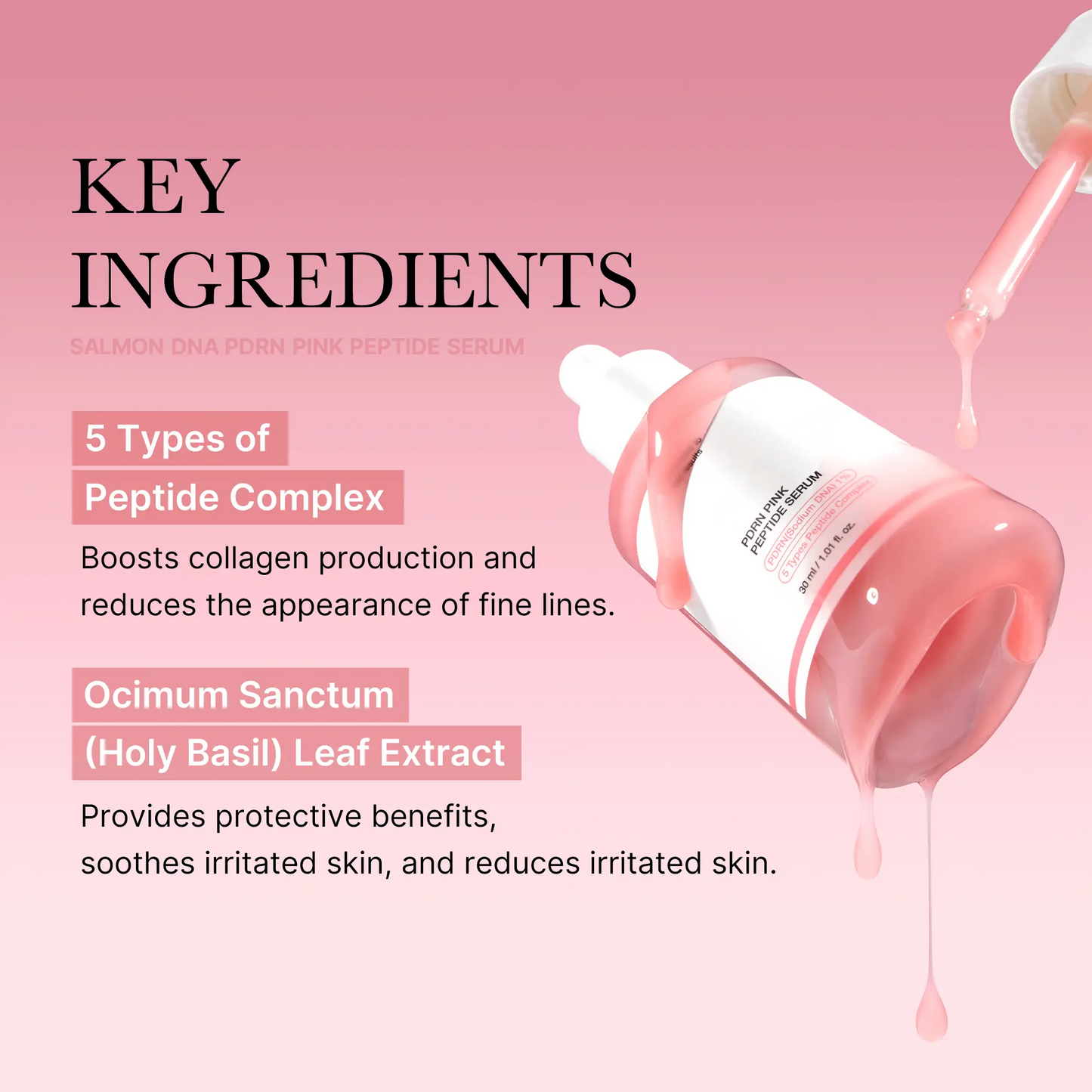 PDRN Pink Peptide SerumㅣPink Glow SerumㅣSalmon DNA, Salmon PDRN, Peptides, Uneven Skintone, Glowy skin, Kbeauty, Korean Skincare
