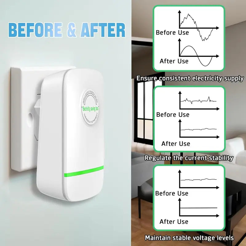 Energy Saver Plug-In Power Box with US Plug 2026 Updated Design, Compatible with 90–250V Input Range