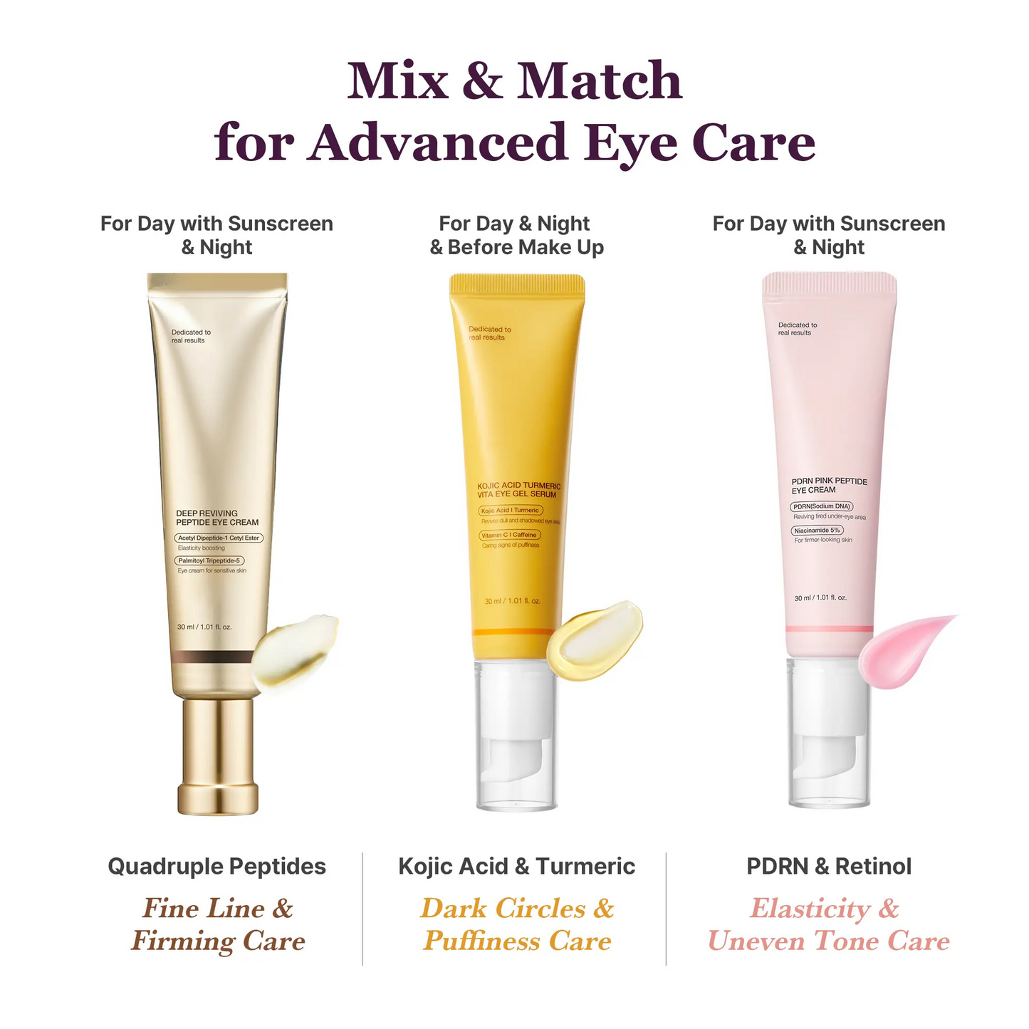 Mix & Match Eye Serum Set | Brightening, Elasticity & Puffiness Care for Smooth, Radiant & Youthful-Looking Eyes | Korean Skincare, K-Beauty