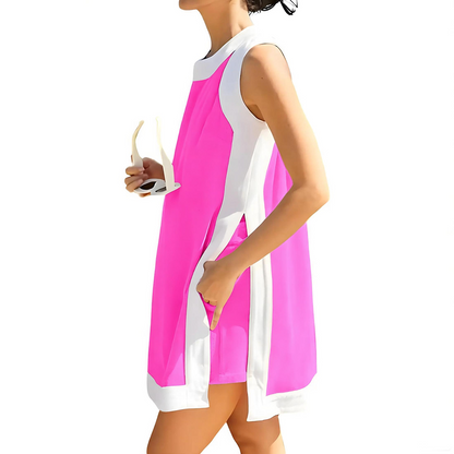 🔥New Arrival 49% OFF🔥Women's 2 Piece Sets Casual Color Block Crewneck Short Sleeve Pullover Tops Matching Shorts with Pockets