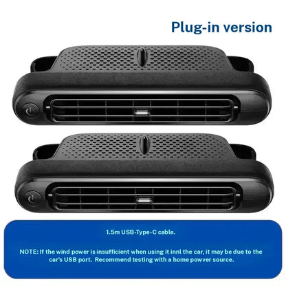 🔥LAST DAY 49% OFF -💨 Dual Turbo Car Seat Fan | USB Plug-in + Independent Switch | Rear Pillow Cooling for Personalized Comfort 🚗❄️