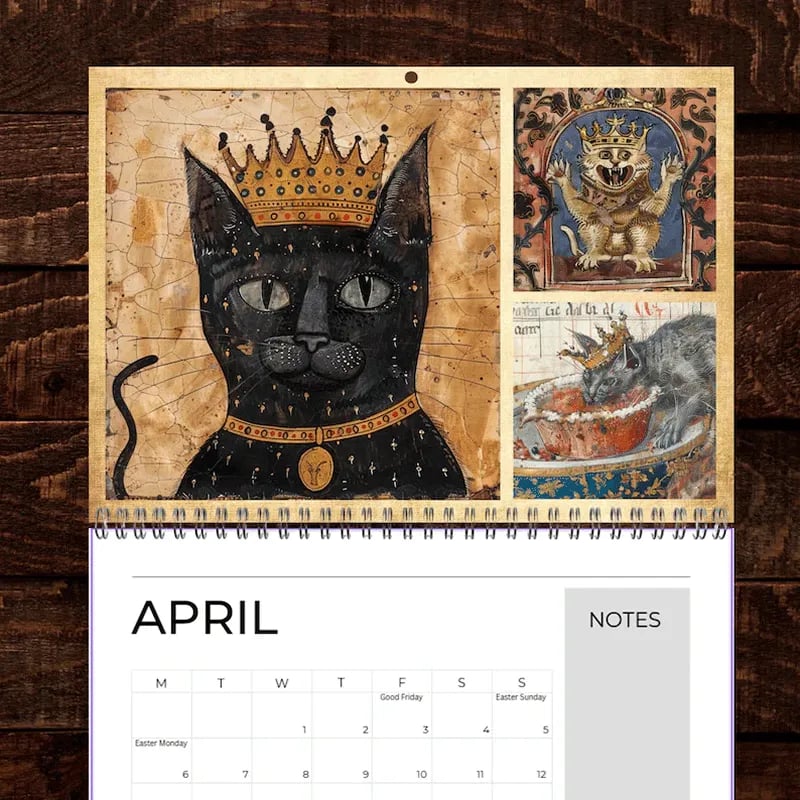 🔥LAST DAY SALE 50% OFF - 🐱👑Medieval Cats with Crowns Calendar 2026📅