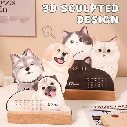 🔥Last Day 49% OFF - 🗓️Mini Desk Calendar 2026 Cute Dog & Cat Monthly Planner