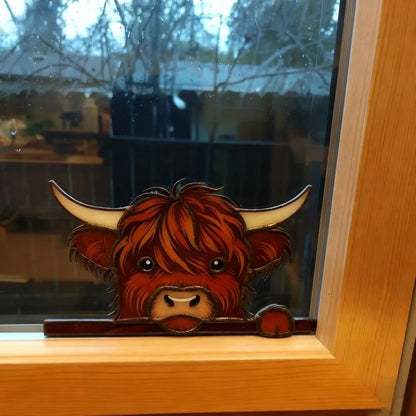 🔥LAST DAY 50% OFF - 🎄Handmade🐮Highland Cow Window Corner Decor