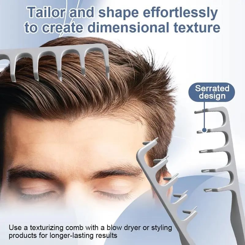 💖Last Day Buy 1 Get 1💖Unisex Hair Texture Comb! Featuring a dual-sided design with both wide and fine teeth, it helps you create voluminous, dimensional hairstyles with lifted roots(2Pcs)