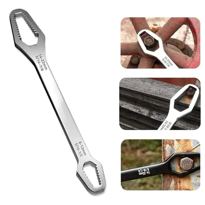 Universal Car  Wrench,8-22mm Self-tightening Wrench,Double-head Torx Spanner,Non-Slip Multi-function Wrench for Most Nuts & Bolts Repair,Professional Car Assembly & Disassembly Tool.