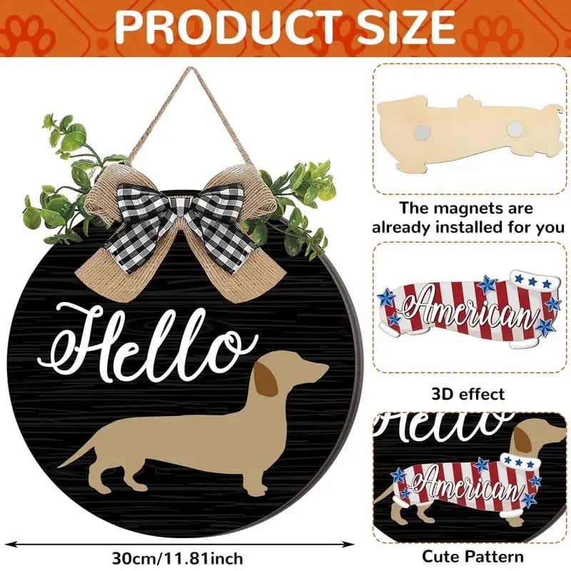 🎉🐶✨49% OFF This Week Promotions-🔥16pcs Interchangeable Dachshund Sign Dog Welcome Sign🏡💖