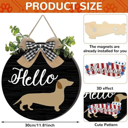 🎉🐶✨49% OFF This Week Promotions-🔥16pcs Interchangeable Dachshund Sign Dog Welcome Sign🏡💖