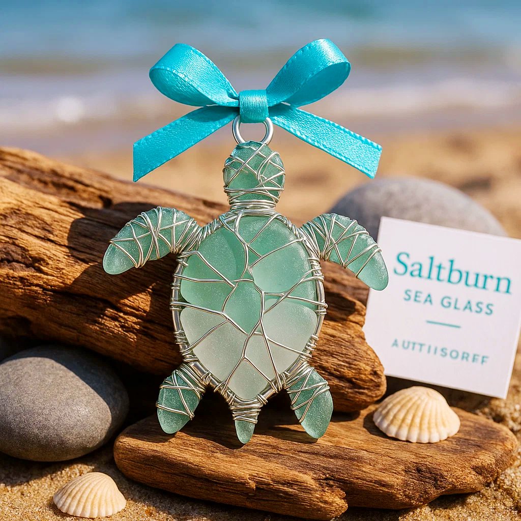🌊✨ Handmade Sea Glass Ocean Ornament Collection