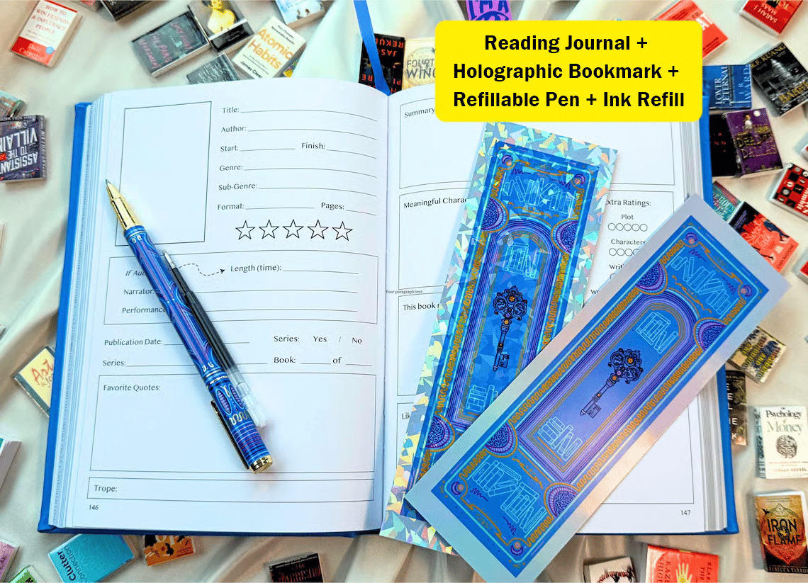 🎁LAST DAY 50% OFF-🎨📘The Cerulean Blue Reading Journal Bundle
