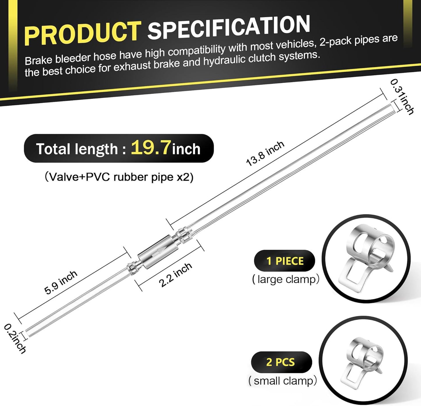 🏆Flash Sale⚡50K+ SOLD! Almost Gone-💥Brake Bleeder Hose - One Way Check Valve Tube Bleeding Tool Kit For Car Motorcyle Clutch💥