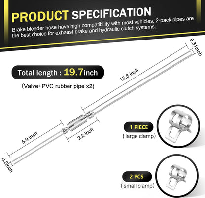 🏆Flash Sale⚡50K+ SOLD! Almost Gone-💥Brake Bleeder Hose - One Way Check Valve Tube Bleeding Tool Kit For Car Motorcyle Clutch💥