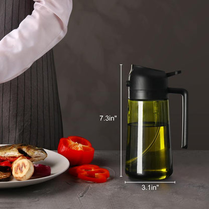 🔥LAST DAY 49% OFF-💕2 in 1 Glass Oil Sprayer & Dispenser🔥