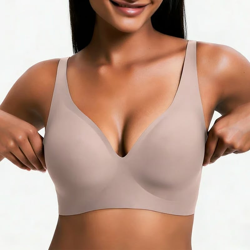 🔥Last Day 49% OFF -NESLEMY Wireless Bra | Comfortable Push-Up, Seamless, Deep V for Daily Wear
