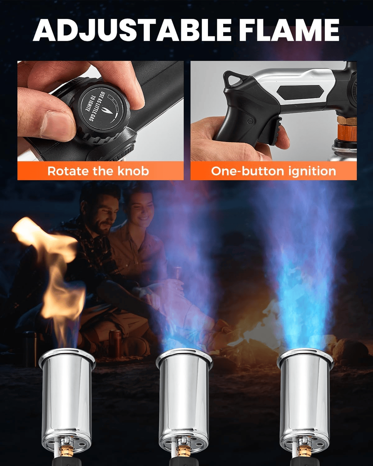 💥Powerful Propane Torch(Propane Tank Not Included) - 2732°F High Temp Flame, Instant Ignition for Grilling, Charcoal, Soldering & Outdoor Cooking