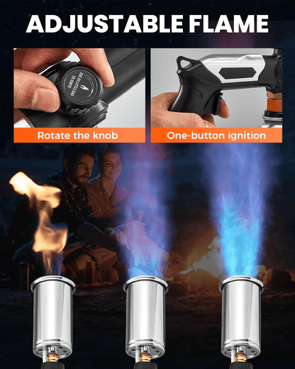 💥Powerful Propane Torch(Propane Tank Not Included) - 2732°F High Temp Flame, Instant Ignition for Grilling, Charcoal, Soldering & Outdoor Cooking