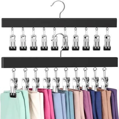 🧢 Wooden Hat Organizer | 12 Clips for Caps, Jeans & More | Space-Saving & Fits All Sizes 🪑