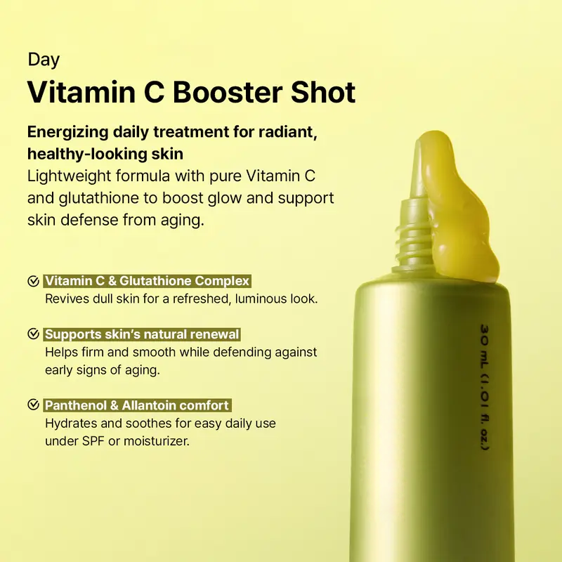 Booster Shot Skin Renewal Duo - Vitamin C & Retinal for Day And Night Brightening, Pore Minimizing, Moisturizing, and Fades Dark Spots
