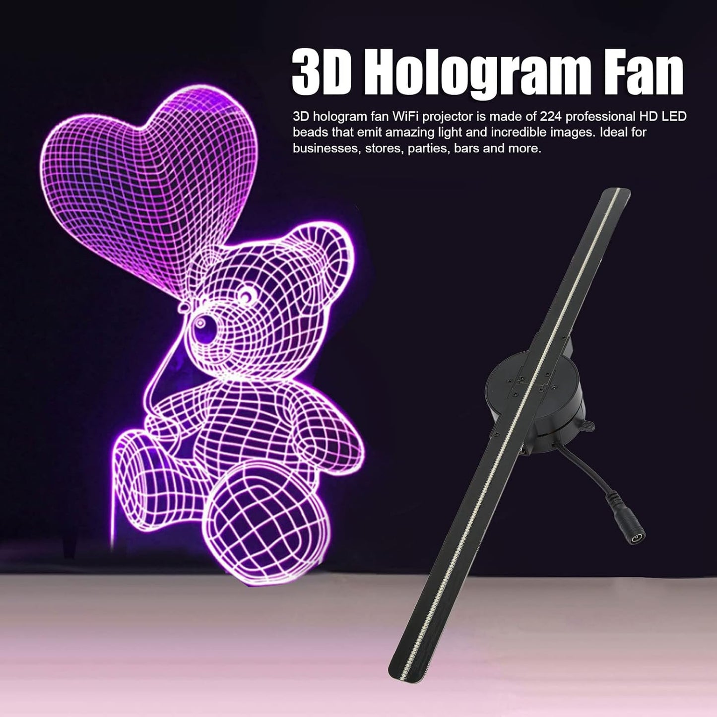🎄3D Hologram LED Fan Projector -🔥Free shipping