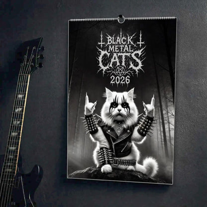 🔥Last Day 50% OFF - 🐱🖤Black Metal Cat Calendar 2026