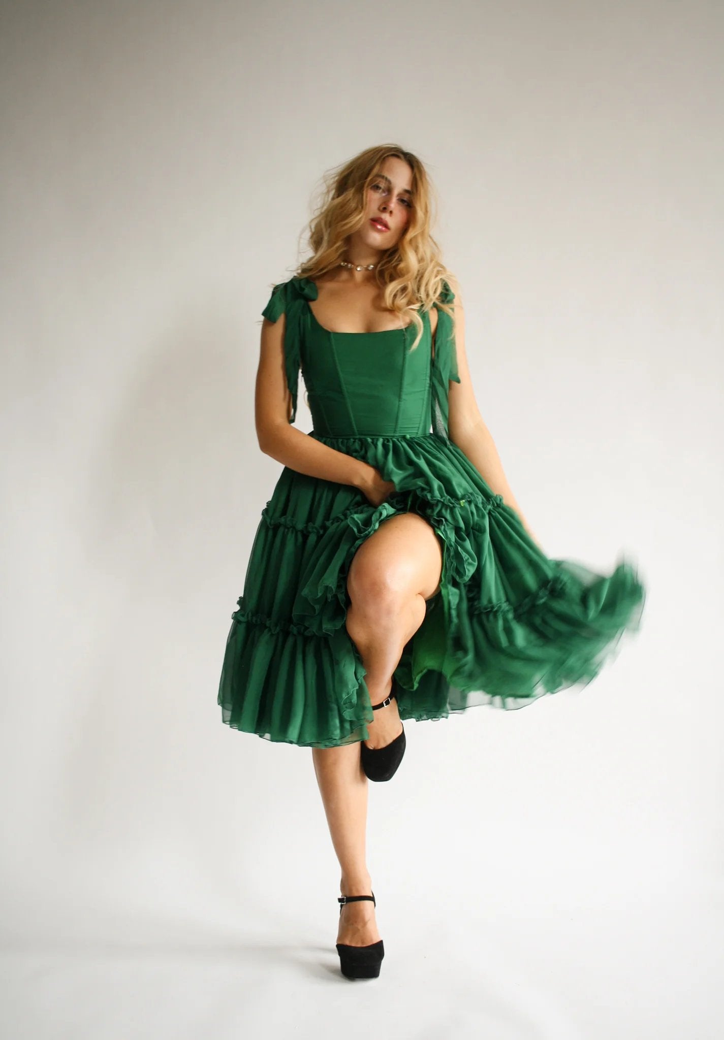 🔥Black Friday Limited Time Promotion 50% OFF - 💃✨ Vintage Romantic Tiered Organza Midi Dress & Free shipping✈️