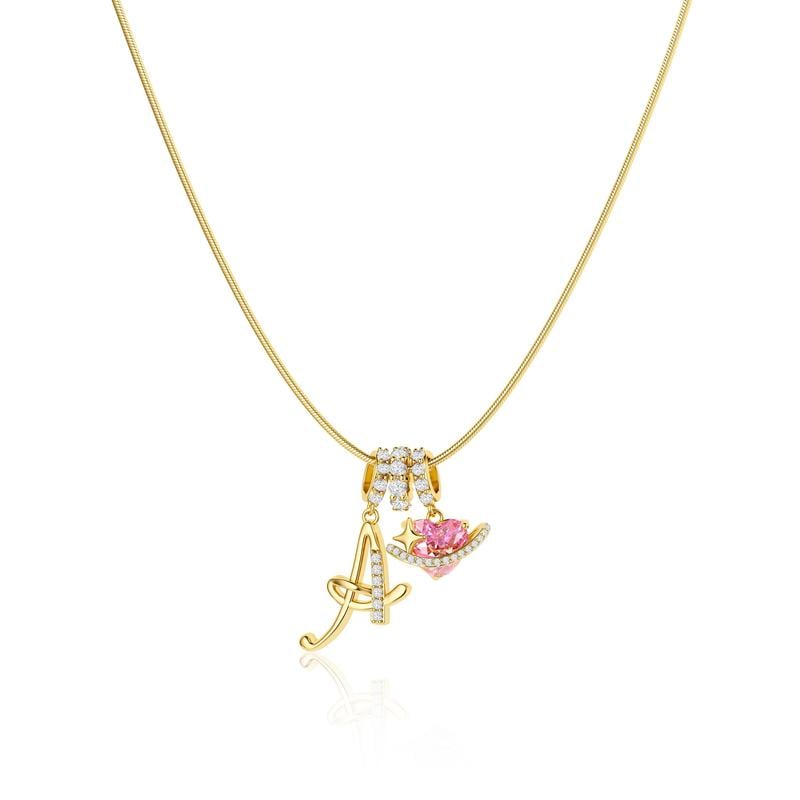 ✨Gold 3-Layering Initial A-Z Letter Heart Pendant Necklaces💗