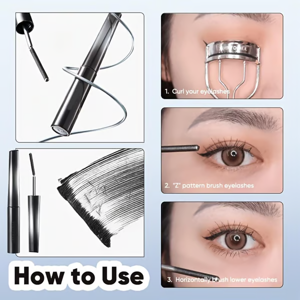 🔥Buy 2 Get 1 Free🔥3D Curling Eyelash Iron Mascara -Waterproof, Contains Fibers for Lengthening, Ultra Fine Tip to Apply without Clump, Smudge-Proof