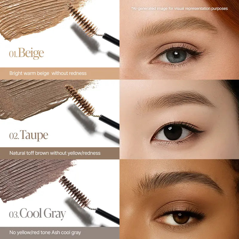 The Brow Fixing Cara | Eyebrow Coloring Mascara with 15° Angled Brush | Long-Lasting, Smudge-Proof, Waterproof | Available in 7 Shades