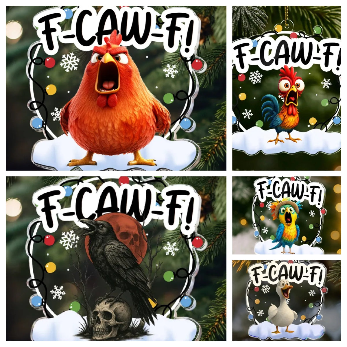 🎉F-CAW-F Acrylic Ornament – A Sparkling Gift for Besties