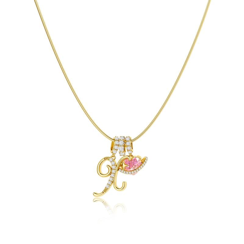 ✨Gold 3-Layering Initial A-Z Letter Heart Pendant Necklaces💗