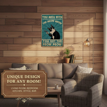 😹✨Funny Cat Sign Vintage Cat Wall Art