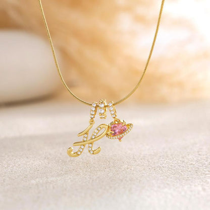 ✨Gold 3-Layering Initial A-Z Letter Heart Pendant Necklaces💗