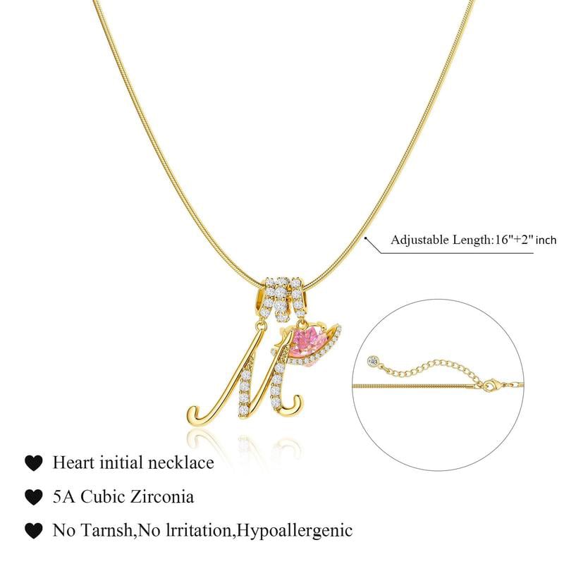 ✨Gold 3-Layering Initial A-Z Letter Heart Pendant Necklaces💗