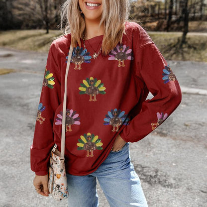 🍂 The Ultimate Thanksgiving Sweater🧡Sequined Top for Family & Friends