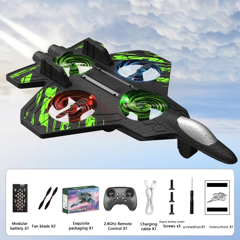 🎉Last day clearance✈️RC Stunt Fighter Jet Toy for Kids with 360° Flips & LED Lights