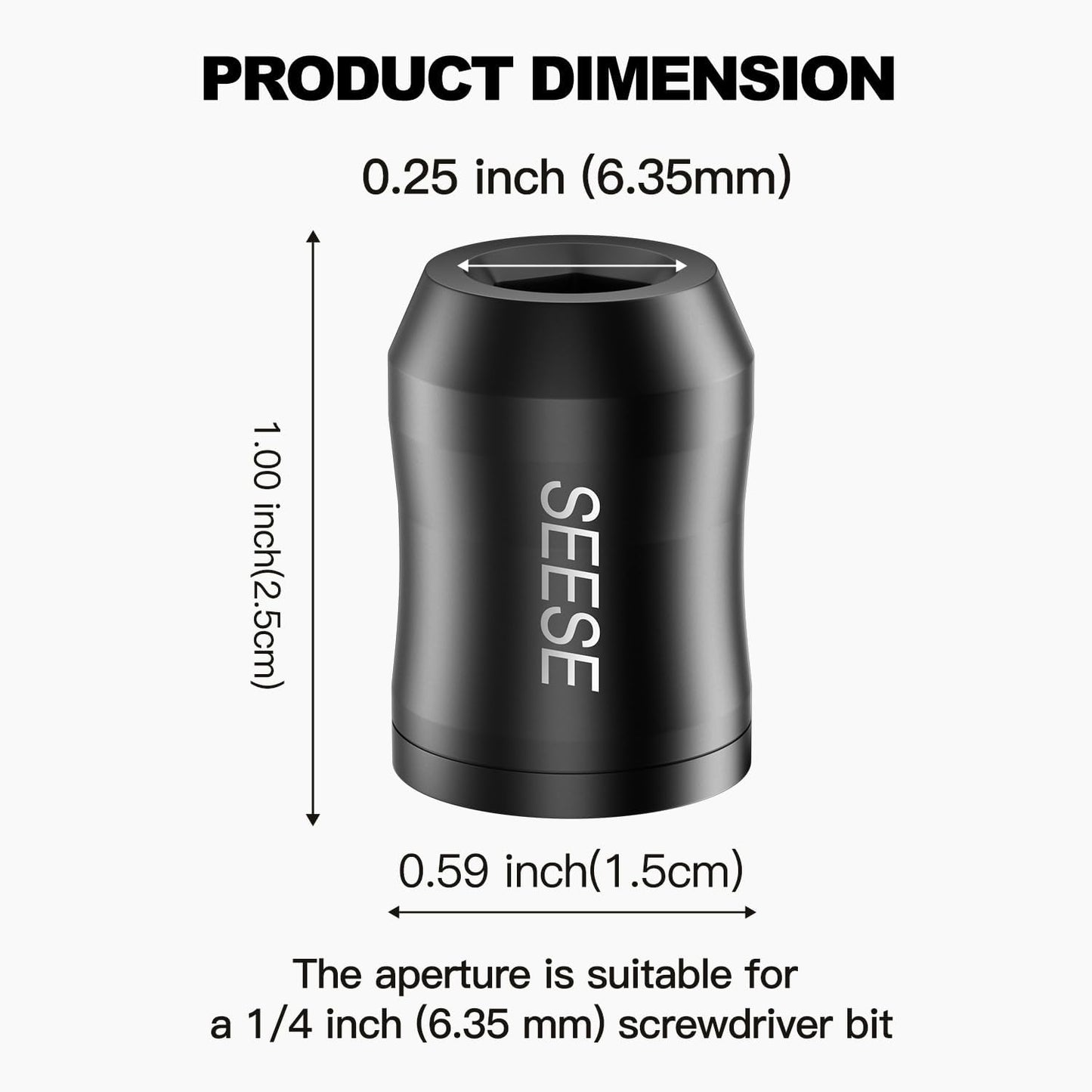 Strong Magnetic Screw Ring: 1/4 Inch/ 6.35 mm Universal Magnetic Screw Holder - Removable Magnetic Screwdriver Drill Bit Holder for Hex Screwdriver and Power Bits