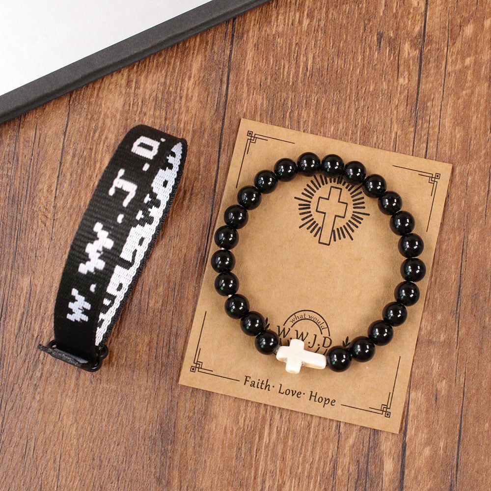 🔥LAST DAY 50% OFF-✝️ W.W.J.D. "What Would Jesus Do" Faith Bracelet Set