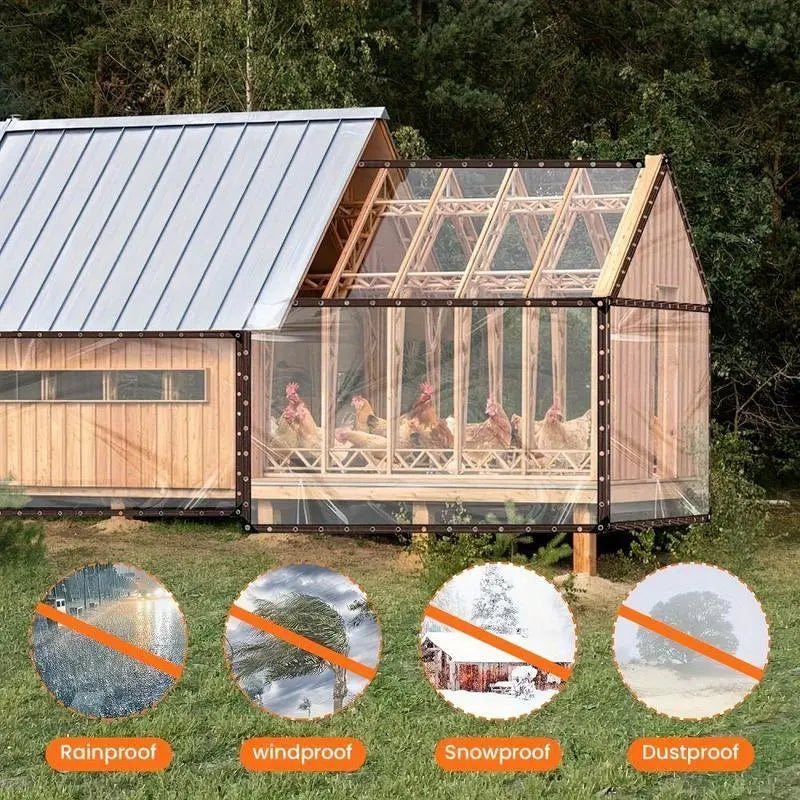 💦🌊 Heavy-Duty PVC Tarp - Weatherproof Curfakul Clear Waterproof Tarp
