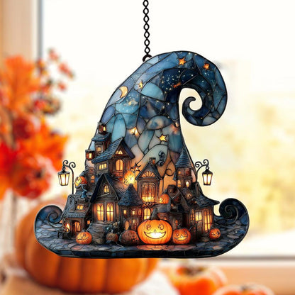🔥2025 Witch Hat Village Colorful Glass Suncatcher