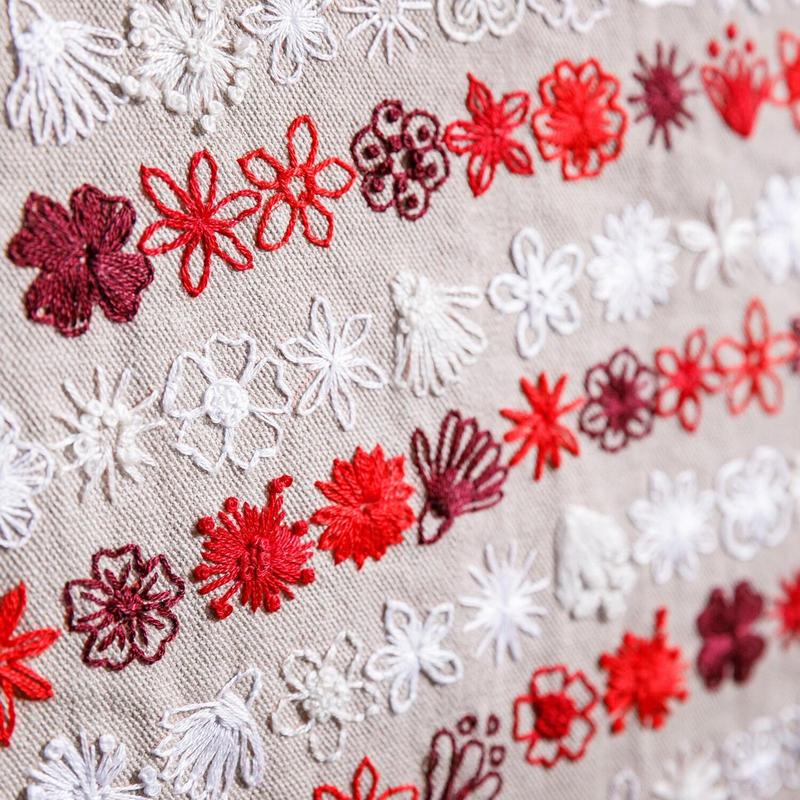 🔥LAST DAY 50% OFF - 🌸Red, White & Bloom Embroidery Kit