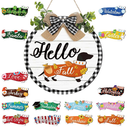 🎉🐶✨49% OFF This Week Promotions-🔥16pcs Interchangeable Dachshund Sign Dog Welcome Sign🏡💖