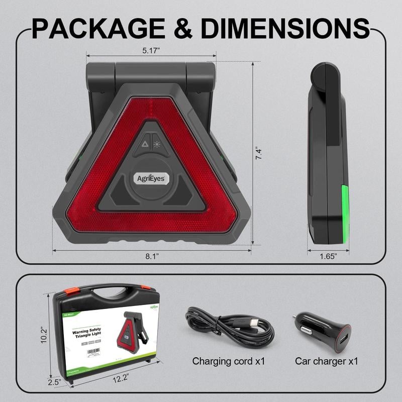 ⏰Last 4 hours Sale: Save 49%-🎁✨4-in-1 LED Safety Light | Flashlight, Triangle, SOS, Freestanding Mode