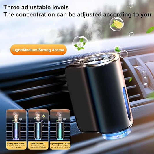 Smart Car Air Freshener with Three Adjustable Concentration Scent Levels, Portable Waterless Car Diffuser Air Freshener Car Aromatherapy Diffuser
