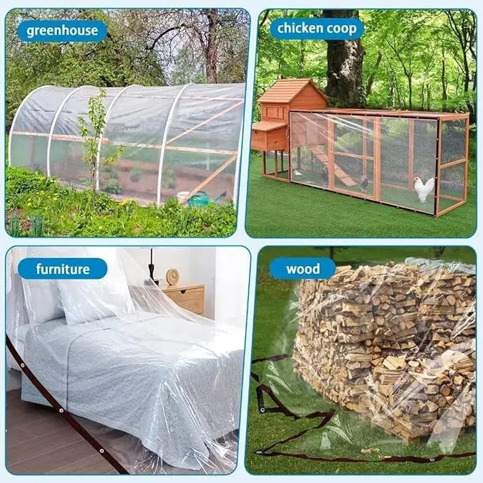 💦🌊 Heavy-Duty PVC Tarp - Weatherproof Curfakul Clear Waterproof Tarp