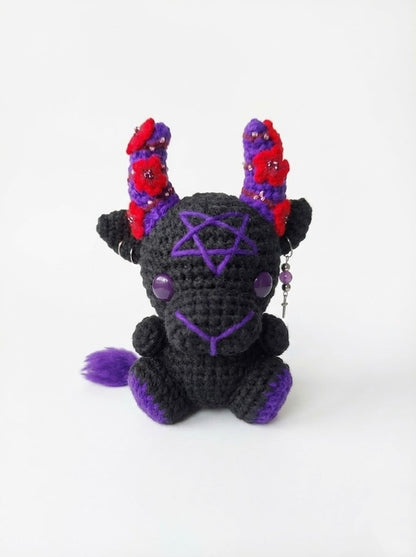 😈🖤Gothic Crochet Demon Calf Plush