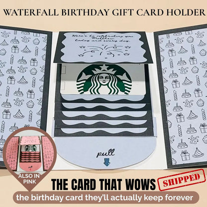 🎁LAST DAY 50% OFF - 🎂✨ Handmade Waterfall Birthday Gift Card Booklet