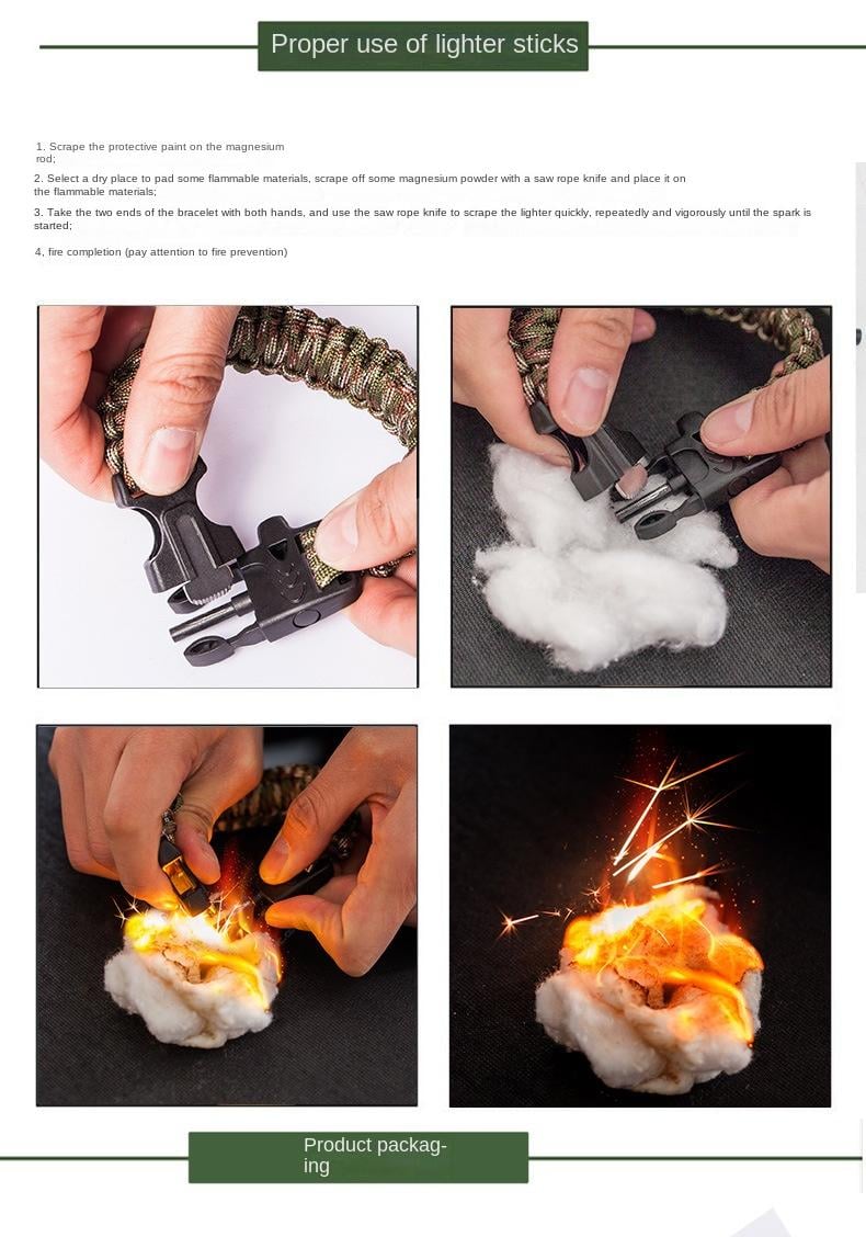 Multifunctional 5 in 1 Multifunctional Outdoor Parachute  Rope