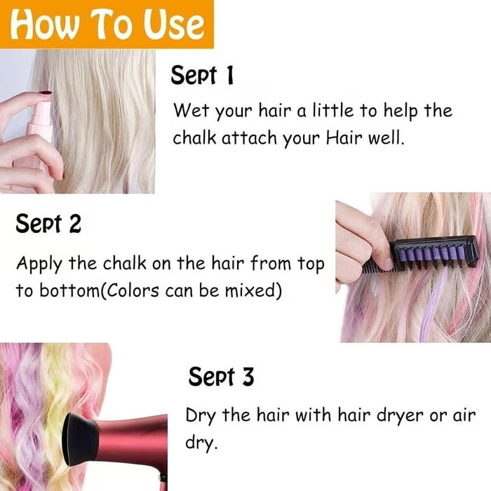 ✨Festive Fun Hair Chalk Combs🌈