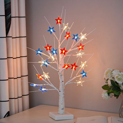 🔥Last Day 49% OFF -Valentines Day Decor Lighted Birch Tree with Heart Ornaments