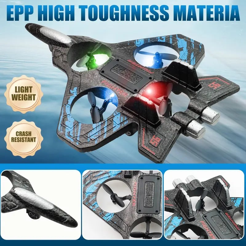 🎉Last day clearance✈️RC Stunt Fighter Jet Toy for Kids with 360° Flips & LED Lights